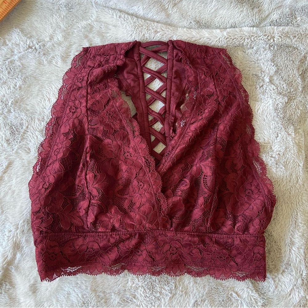 💝3/$20 Altar'd State Deep Red Lace Crop Top or bra